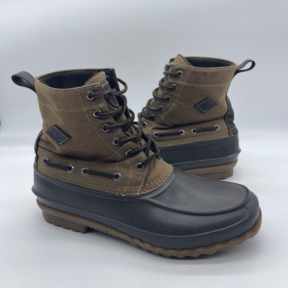 Sperry Decoy STS16417 Men's Size‎ 12  Duck Boots Waterproof Waxed Lace Up Canvas